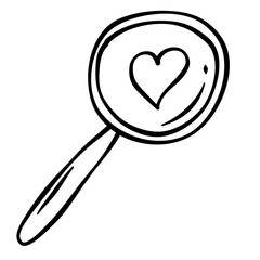 Hand drawn doodle magnifying glass