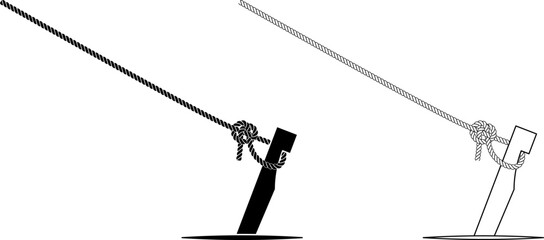 Tent peg with rope knot icon © Sutana