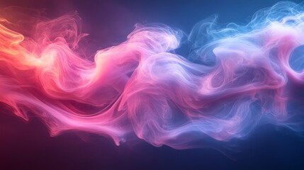 Vibrant pink and blue abstract smoke on dark background. Creative design concept