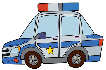 Coloring page police car vehicle coloring page isolated illustration for children