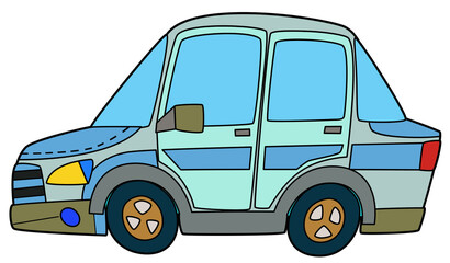 Coloring page police car vehicle coloring page isolated illustration for children