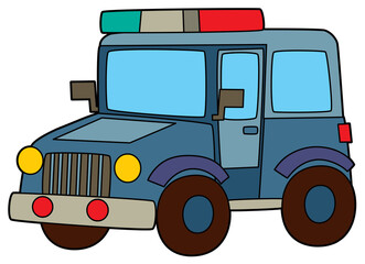 Coloring page off road police car vehicle coloring page isolated illustration for children