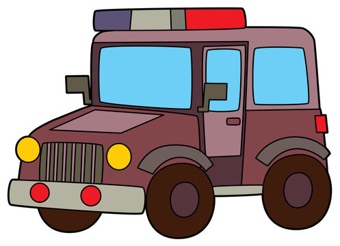 recommend clip art: Coloring page off road police car vehicle coloring page isolated illustration for children