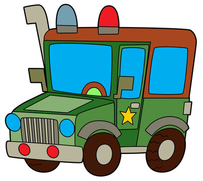 recommend clip art: Coloring page off road police car vehicle coloring page isolated illustration for children