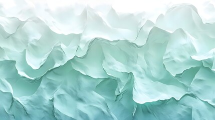 Obraz premium An abstract representation of soft, fluid waves in soothing aqua and mint tones, evoking a tranquil atmosphere and the beauty of natural forms.