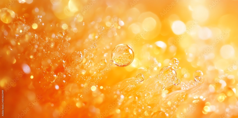 Aufkleber close-up macro shot of abstract orange and yellow bokeh, abstract soft warm light, blurred lights in
