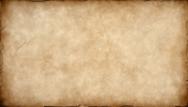 Distressed parchment overlay with faded brown tones, fine creases, and subtle burn marks around the edges