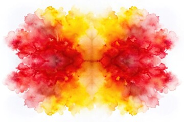 Watercolor paint stains on white paper resembling fire flames