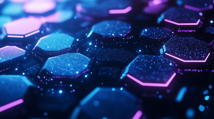 Fototapeta premium astarte.ai: Futuristic Glowing Hexagon Grid Background
