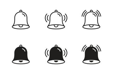 Notification ringing bell icon set	