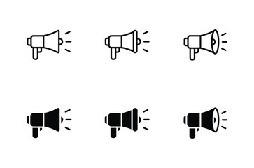 Megaphone icon set. Loudspeaker Symbol vector	