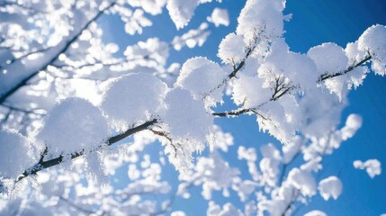 Obraz premium Snow on the branches