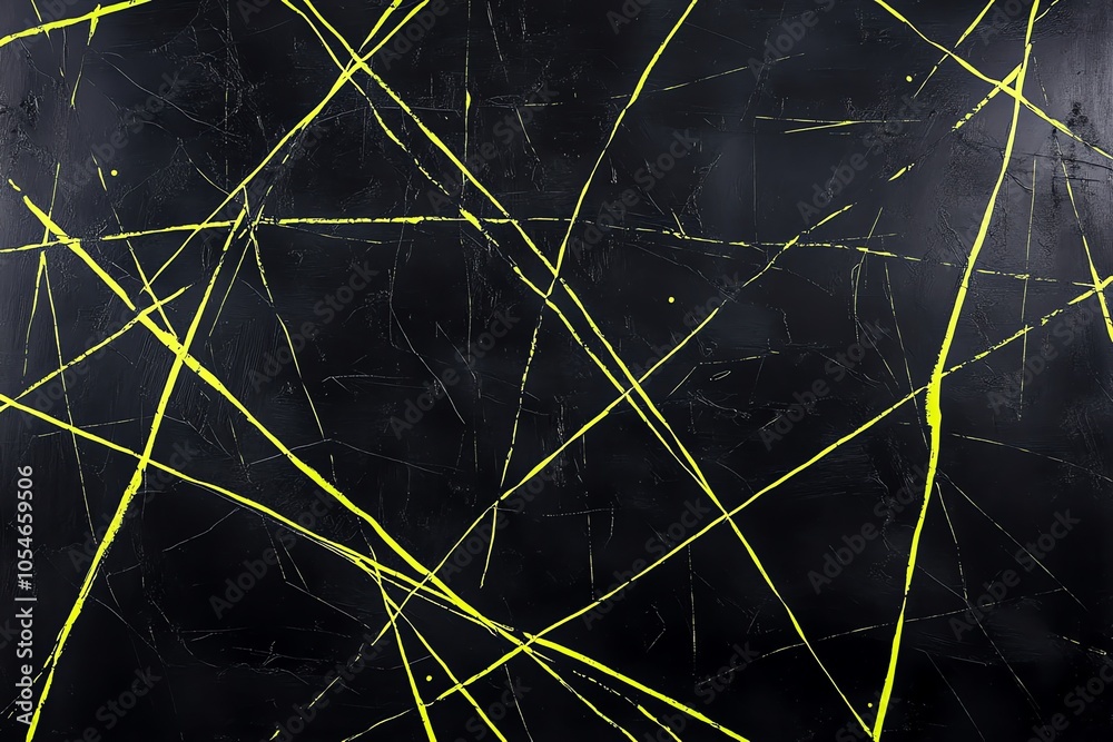 Poster Abstract background with yellow lines on a black surface.