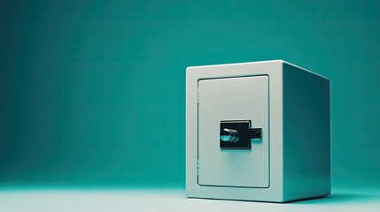 Safe on color background symbolizing security and protection