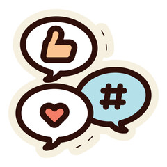 Fototapeta premium social media interaction sticker