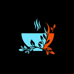 ILLUSTRATION 178 ABSTRACT VECTOR ART OF ORNAMENTAL LEAF BOWL