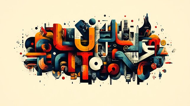 Vibrant abstract typography a fusion of art and design inspirations