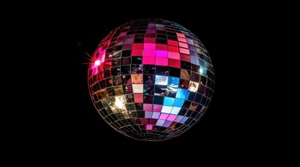 Glittering Disco Ball Isolated on White Background