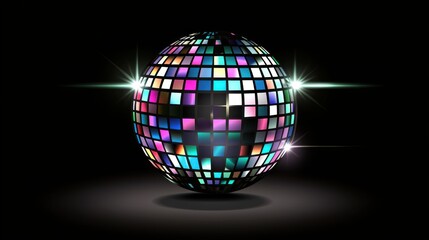 Obraz premium Glittering Disco Ball Isolated on White Background