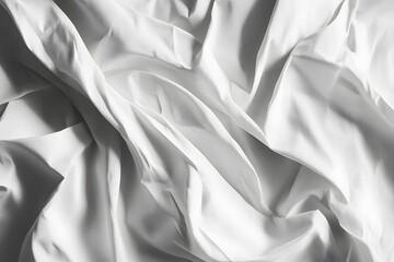 Obraz premium Wrinkled white paper with natural folds and creases, filling the frame for a minimal textured background