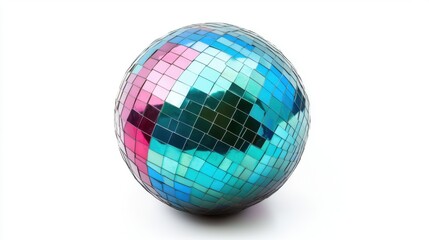 Obraz premium Glittering Disco Ball Isolated on White Background