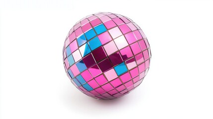 Glittering Disco Ball Isolated on White Background