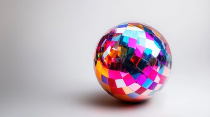 Obraz premium Glittering Disco Ball Isolated on White Background