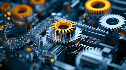 Environmental tech in machinery recycling process, industrial, close-up, macro lens, high quality, DSLR, 16:9