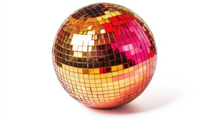 Glittering Disco Ball Isolated on White Background