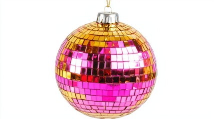 Glittering Disco Ball Isolated on White Background