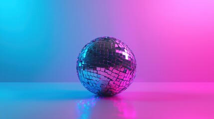Glittering Disco Ball Isolated on White Background
