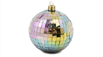 Glittering Disco Ball Isolated on White Background