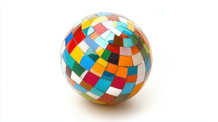 Glittering Disco Ball Isolated on White Background