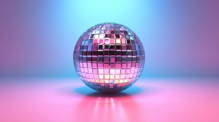 Obraz premium Glittering Disco Ball Isolated on White Background