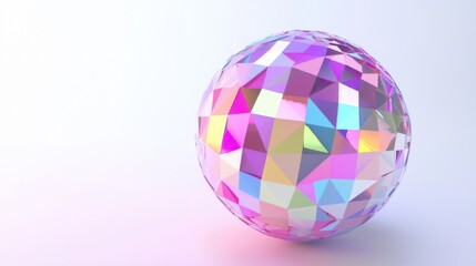 Fototapeta premium Glittering Disco Ball Isolated on White Background