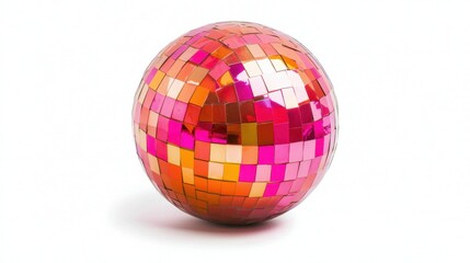 Obraz premium Glittering Disco Ball Isolated on White Background