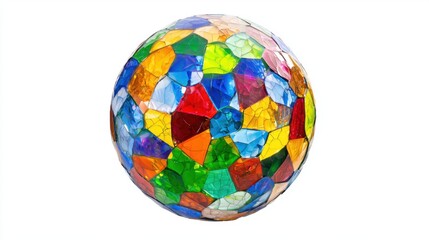 Glittering Disco Ball Isolated on White Background