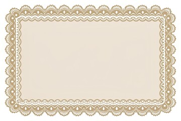 Scallop edge rectangle frame outline shape with lace, asymmetrical