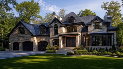 Fototapeta premium A collection of beautifully designed homes in various architectural styles, each showcasing