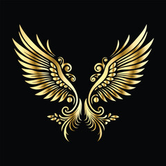 Celestial Gold Wings: Decorative Frames with Iconic Angel & Bird Wing Motifs

