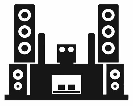 black stereo system speakers audio equipment clip art preview