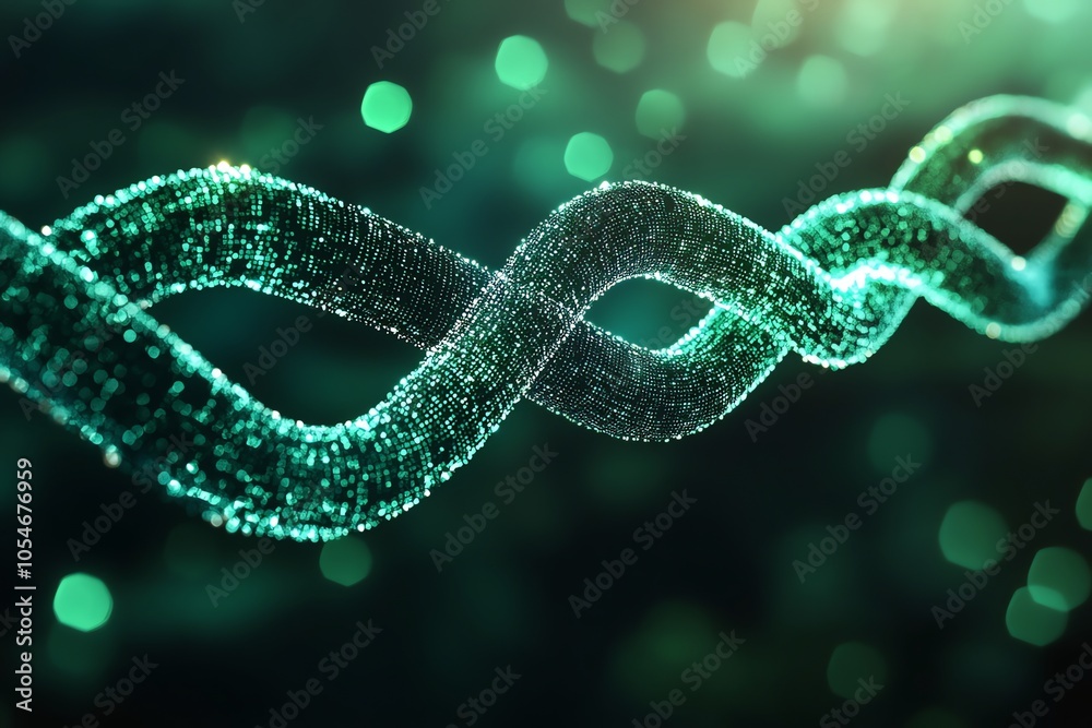 Aufkleber Abstract green helix with bokeh background.