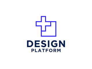 Medical Logo Health Icon. Cross Sign Negative Space with Red isolated on White Background.