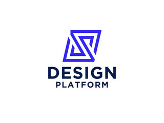 Simple Initial Letter S Logo. Red Geometric Square Line isolated on White Background. Usable for Business and Branding Logos.