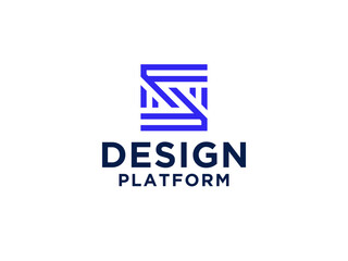 Simple Initial Letter S Logo. Red Geometric Square Line isolated on White Background. Usable for Business and Branding Logos.