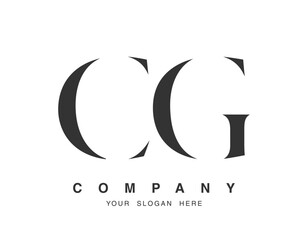 CG logo design. Initial letter c and g serif font style. Creative classic company name typography. Trendy logotype or identity.