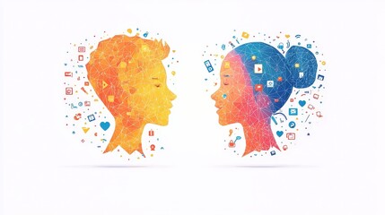 Naklejka premium Influence of Social Media on Mental Health Awareness