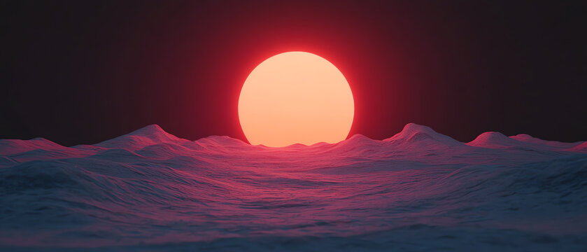 A stunning sunset over gentle waves, casting a warm glow across the water, creating a serene and peaceful atmosphere, ideal for relaxation.