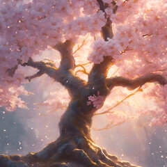 
Detail of cherry blossom tree in spring, golden light, cinematic, realisitc, detailed, real, contrast, clear.
