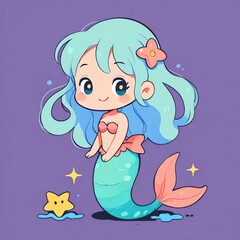 Cute Mermaid Illustration